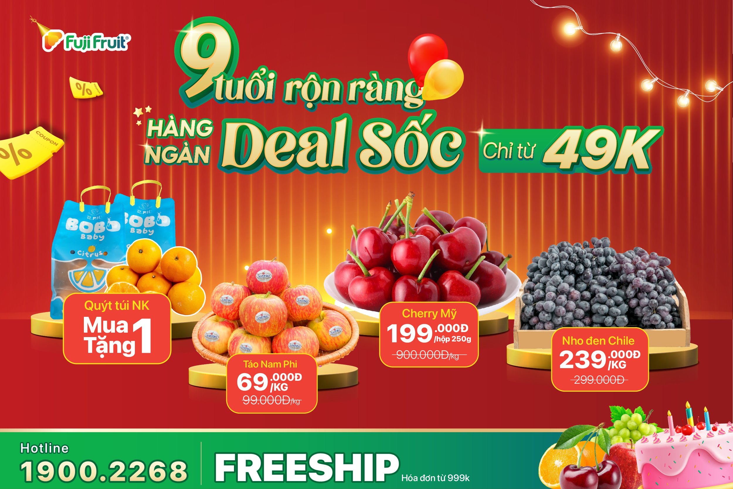 Sinh nhật Fuji 9 tuổi - Hàng ngàn deal sốc chỉ từ 49k